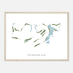 The Heritage Club, South Carolina - Modern Watercolor Map | Golfer Gift, Golf Wall Art, Golf Poster Print, Course Layout