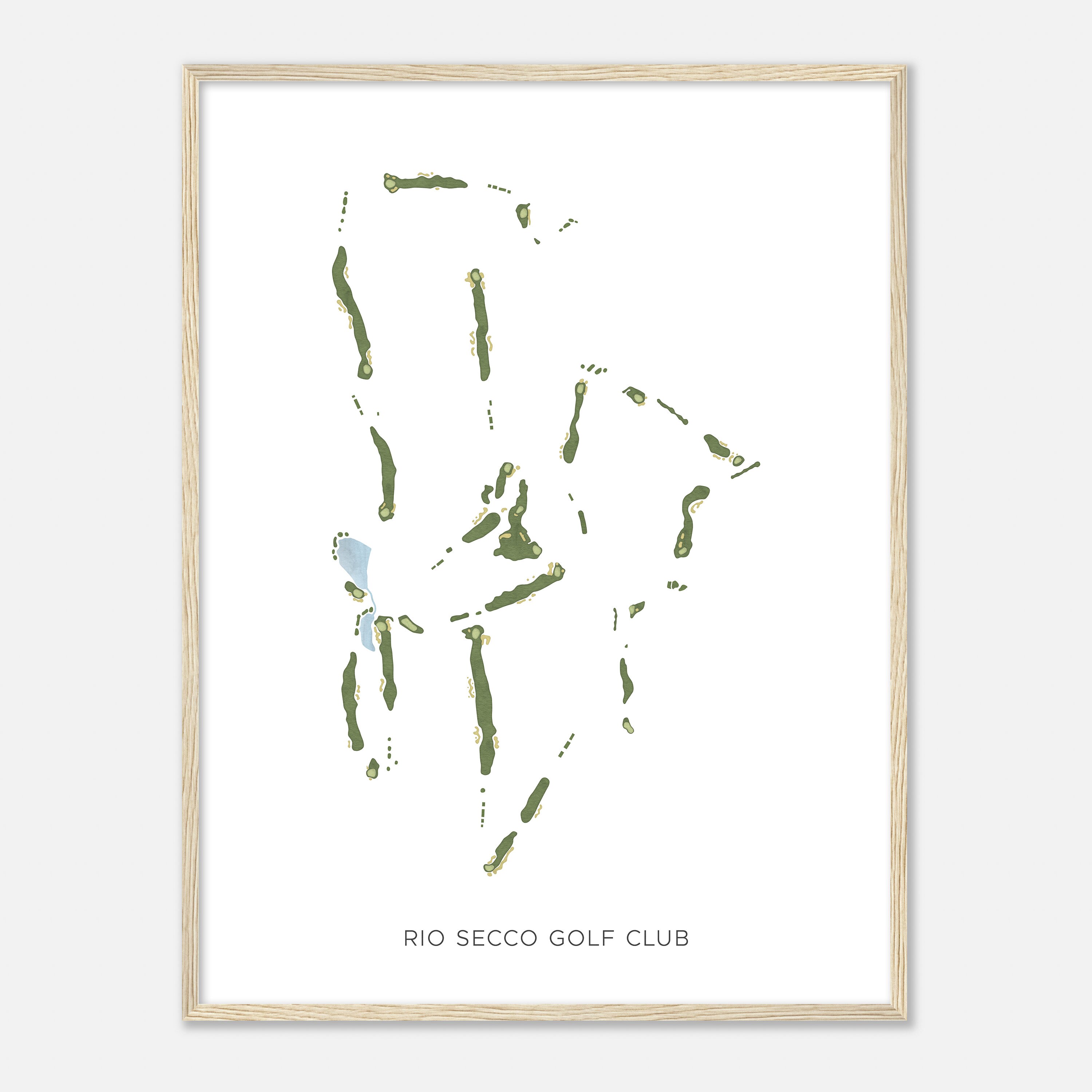 Rio Secco Golf Club, Nevada - Moderne Aquarell Landkarte | Golfer Geschenk, Golf Wandkunst, Golf Poster Druck, Platz Layout