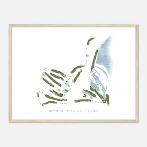 Olympic Hills Golf Club, Minnesota - Moderne aquarelkaart | Golfer cadeau, golf kunst aan de muur, golf poster print, baanindeling