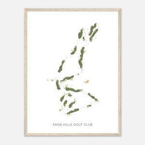 Sand Hills Golf Club, Nebraska - Modern Watercolor Map | Golfer Gift, Golf Wall Art, Golf Poster Print, Course Layout