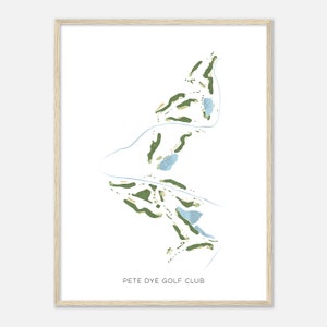 Pete Dye Golf Club, West Virginia - moderne aquarelkaart | Golfer cadeau, golf kunst aan de muur, golf poster print, baanindeling