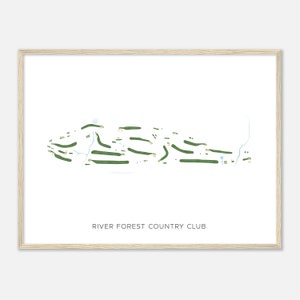 Fluss Forest Country Club, Pennsylvania - Moderne Aquarell Landkarte | Golfer Geschenk, Golf Wandkunst, Golf Poster Druck, Platz Layout