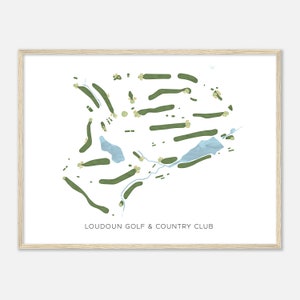 Loudoun Golf & Country Club, Virginia - Modern Watercolor Map | Golfer Gift, Golf Wall Art, Golf Poster Print, Course Layout