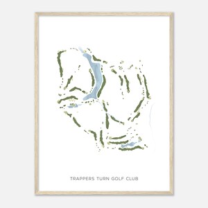 Trappers Turn Golf Club, Wisconsin - Moderne Aquarell Landkarte | Golfer Geschenk, Golf Wandkunst, Golf Poster Druck, Platz Layout