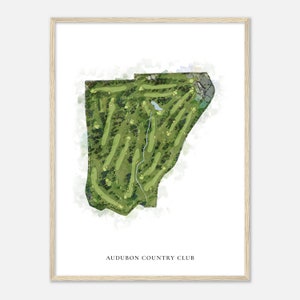 Audubon Country Club, Kentucky - Klassische Aquarell-Karte | Golfer Geschenk, Golf Wandkunst, Golf Poster Druck, Platz Layout
