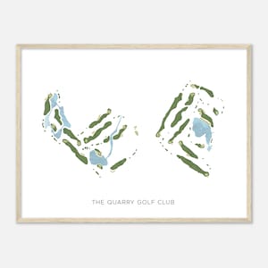 The Quarry Golf Club, Texas - Moderne Aquarell Landkarte | Golfer Geschenk, Golf Wandkunst, Golf Poster Druck, Platz Layout