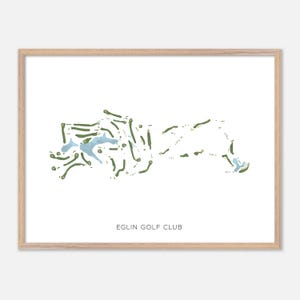 Eglin Golf Club in Niceville, Florida: moderne aquarelkaart | Golfcadeau, golfmuurkunst, golfposterprint, baanindeling
