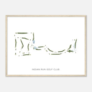 Indian Run Golf Club, Michigan - moderne aquarelkaart | Golfer cadeau, golf kunst aan de muur, golf poster print, baanindeling