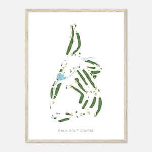 Bala Golf Course, Pennsylvania - Modern Watercolor Map | Golfer Gift, Golf Wall Art, Golf Poster Print, Course Layout