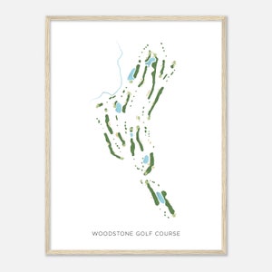 Woodstone Golf Course, Pennsylvania - Modern Watercolor Map | Golfer Gift, Golf Wall Art, Golf Poster Print, Course Layout