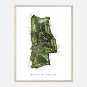 Broadlands Golf Club, Wisconsin - Classic Watercolor Map | Golfer Gift, Golf Wall Art, Golf Poster Print, Course Layout