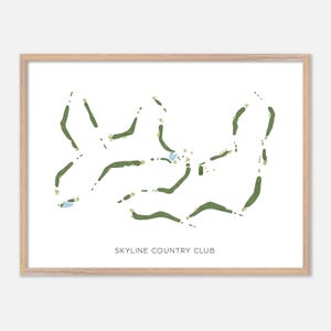 Skyline Country Club a Tucson, Arizona - Mappa moderna ad acquerello / Regalo per golfisti, Arte murale per golf, Stampa poster per golf, Layout del campo