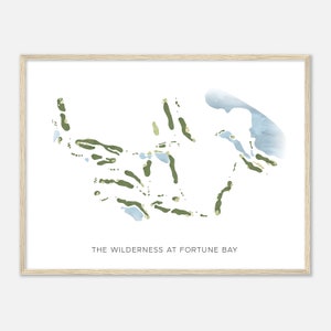 Die Wildnis bei Fortune Bay, Minnesota - Moderne Aquarell Landkarte | Golfer Geschenk, Golf Wandkunst, Golf Poster Druck, Platz Layout