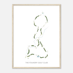 The Foundry Golf Club, Virginia - Modern Watercolor Map | Golfer Gift, Golf Wall Art, Golf Poster Print, Course Layout