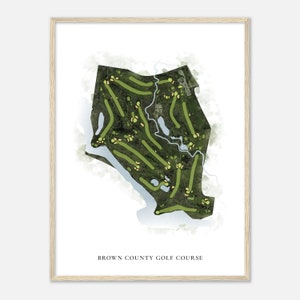 Brown County Golf Course, Wisconsin - Classic Watercolor Map | Golfer Gift, Golf Wall Art, Golf Poster Print, Course Layout