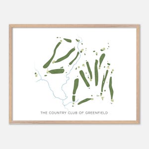 Country Club of Greenfield Landkarte in Greenfield, Massachusetts - Moderne Aquarell-Karte | Golfer Geschenk, Golf Wandkunst, Golf Poster Druck
