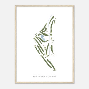 Bonita Golf Course, California - Modern Watercolor Map | Golfer Gift, Golf Wall Art, Golf Poster Print, Course Layout