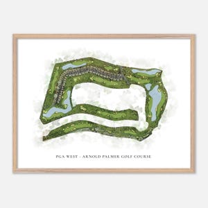 PGA West - Arnold Palmer Golf Platz in La Taila, Kalifornien - Klassische Aquarell Landkarte | Golfer Geschenk, Golf Wandkunst, Golf Poster Druck