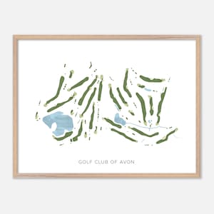 Golf Club of Avon in Avon, Connecticut - Modern Watercolor Map | Golfer Gift, Golf Wall Art, Golf Poster Print, Course Layout