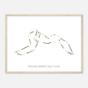 Painted Desert Golf Club, Nevada - moderne aquarelkaart | Golfer cadeau, golf kunst aan de muur, golf poster print, baanindeling