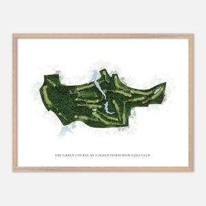 The Green Course at Golden Horseshoe Golf Club in Williamsburg, Virginia - Classic Watercolor Map | Golfer Gift, Golf Wall Art