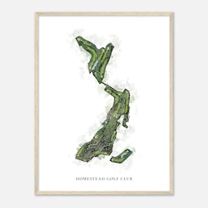 Homestead Golf Club, Utah - Classic Watercolor Map | Golfer Gift, Golf Wall Art, Golf Poster Print, Course Layout