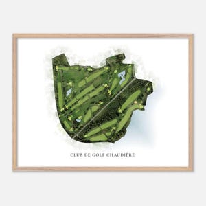 Club de Golf Chaudière in , Kanada - Klassische Aquarell Landkarte | Golfer Geschenk, Golf Wandkunst, Golf Poster Druck, Platz Layout