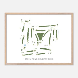Green Pond Country Club à Middletown, Pennsylvanie - Carte aquarelle moderne | Cadeau golfeur, oeuvre d'art murale de golf, impression d'affiche de golf, aménagement du parcours