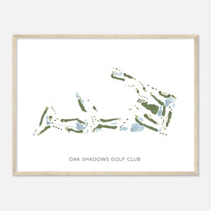 Oak Shadows Golf Club, Ohio - Moderne Aquarell Landkarte | Golfer Geschenk, Golf Wandkunst, Golf Poster Druck, Platz Layout