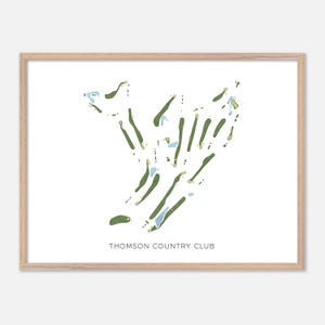 Thomson Country Club à North Reading, Massachusetts - Carte aquarelle moderne | Cadeau golfeur, oeuvre d'art murale de golf, impression d'affiche de golf, aménagement du parcours