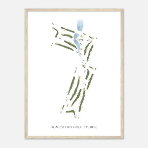 Homestead Golf Course, Ohio - Modern Watercolor Map | Golfer Gift, Golf Wall Art, Golf Poster Print, Course Layout