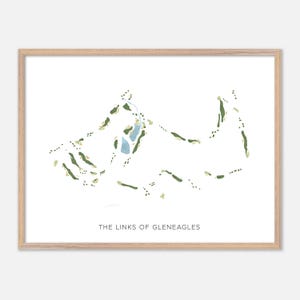 The Links of GlenEagles in , Canada - Carte aquarelle moderne | Cadeau golfeur, oeuvre d'art murale de golf, impression d'affiche de golf, aménagement du parcours