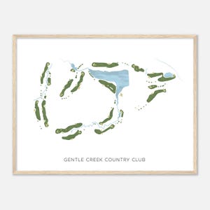 Gentle Creek Country Club a Prosper, Texas - Mappa moderna ad acquerello / Regalo per golfisti, Arte murale per golf, Stampa poster per golf, Layout del campo