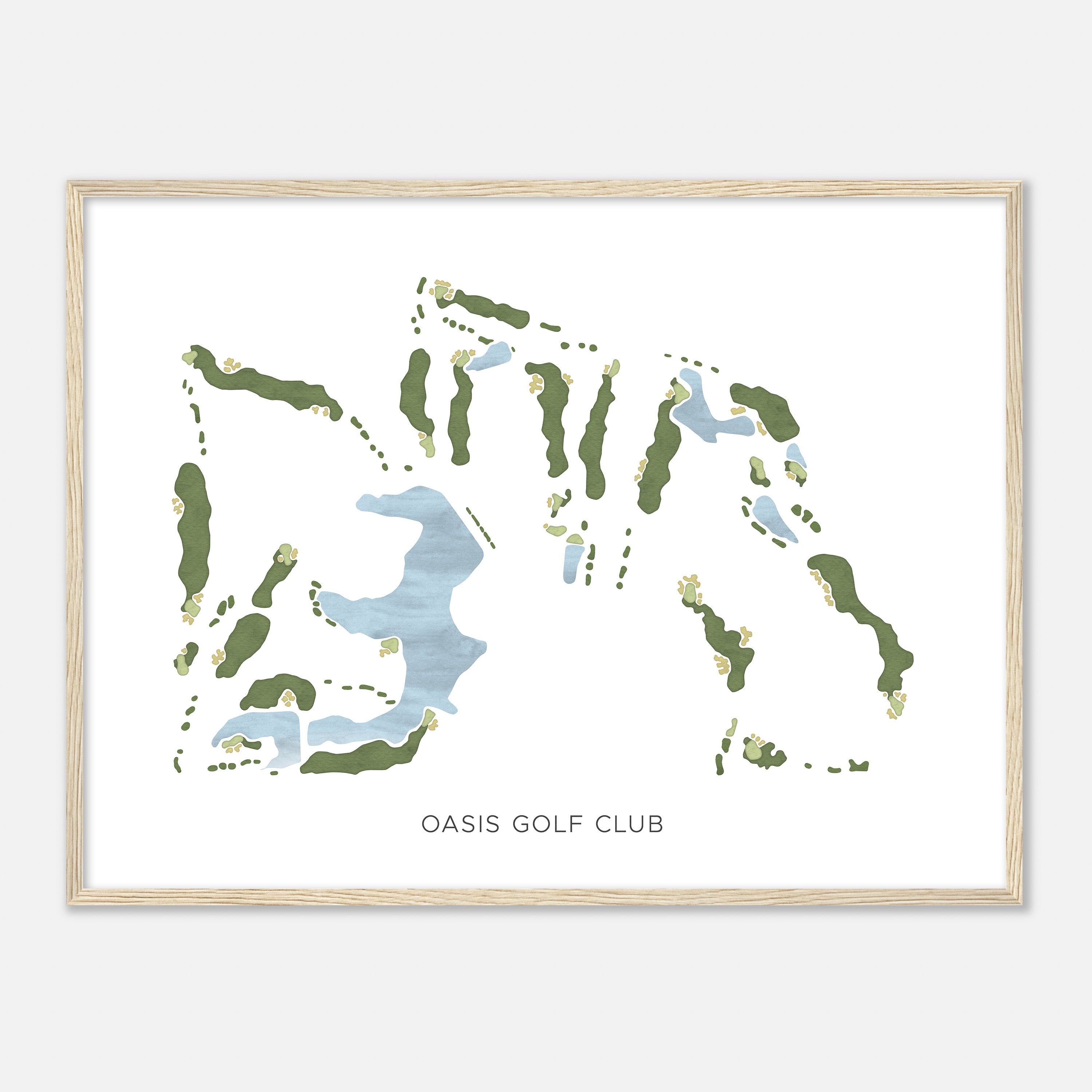 Oasis Golf Club, Ohio - Modern Watercolor Map | Golfer Gift, Golf