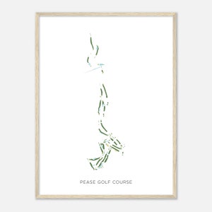 Pease Golf Course, New Hampshire - Modern Watercolor Map | Golfer Gift, Golf Wall Art, Golf Poster Print, Course Layout