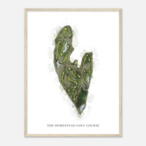 The HomeSSEt Golf Platz, Colorado - Klassische Aquarell Landkarte | Golfer Geschenk, Golf Wandkunst, Golf Poster Druck, Platz Layout