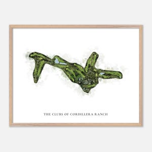 Die Clubs der Cordillera Ranch in , Texas - Klassische Aquarell Landkarte | Golfer Geschenk, Golf Wandkunst, Golf Poster Druck, Platz Layout