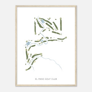 El Paso Golf Club, Illinois - Moderne Aquarell Landkarte | Golfer Geschenk, Golf Wandkunst, Golf Poster Druck, Platz Layout
