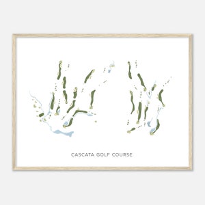 Cascata-golfbaan, Nevada - moderne aquarelkaart | Golfer cadeau, golf kunst aan de muur, golf poster print, baanindeling
