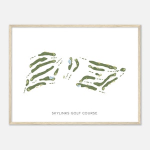 Skylinks Golf Course, Californië - Moderne aquarelkaart | Golfer cadeau, golf kunst aan de muur, golf poster print, baanindeling