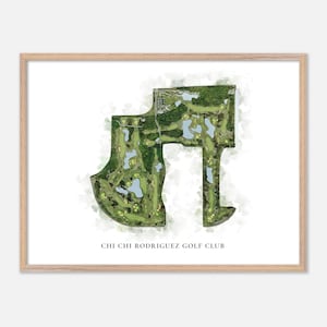 Golfclub Chi Chi Rodriguez in Clearwater, Florida: klassieke aquarelkaart | Golfcadeau, golfmuurkunst, golfposterprint, baanindeling