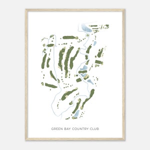 Green Bay Country Club, Wisconsin - Moderne Aquarell Landkarte | Golfer Geschenk, Golf Wandkunst, Golf Poster Druck, Platz Layout