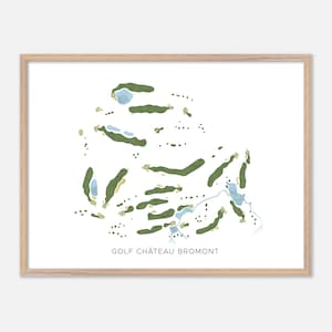 Golf Château Bromont, Canada - Carte moderne en aquarelle | Cadeau golfeur, oeuvre d'art murale de golf, impression d'affiche de golf, aménagement du parcours