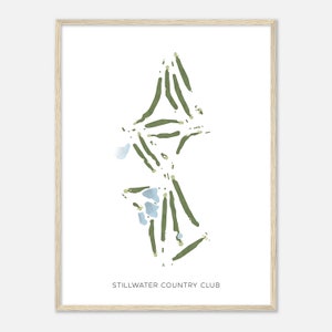 Stillwater Country Club, Minnesota - Mappa acquerello moderna / Regalo per golfista, Arte da parete per golf, Stampa poster di golf, Layout del campo