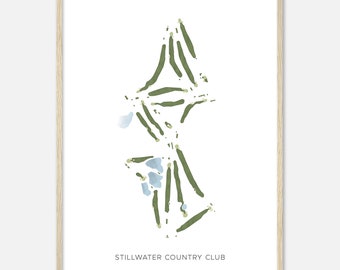 Stillwater Country Club, Minnesota - Modern Watercolor Map | Golfer Gift, Golf Wall Art, Golf Poster Print, Course Layout