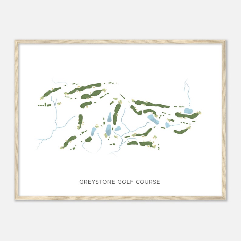 Greystone Golf Course, Maryland Modern Watercolor Map Golfer Gift, Golf Wall Art, Golf Poster Print, Course Layout image 1