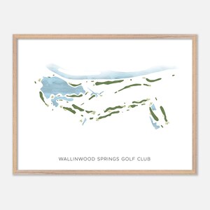 Wallinwood Springs Golf Club à Jenison, Michigan - Carte aquarelle moderne | Cadeau golfeur, oeuvre d'art murale de golf, impression d'affiche de golf, aménagement du parcours