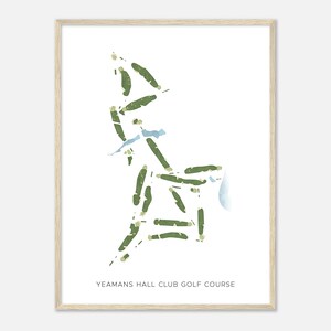 Yeamans Hall Club Golf Platz, South Carolina - Moderne Aquarell Landkarte | Golfer Geschenk, Golf Wandkunst, Golf Poster Druck, Platz Layout