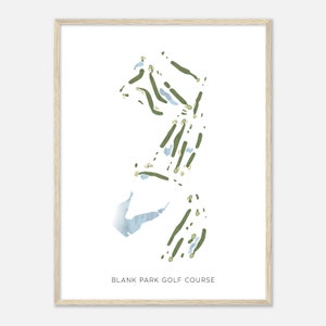 Blank Park Golf Course, Iowa - Modern Watercolor Map | Golfer Gift, Golf Wall Art, Golf Poster Print, Course Layout