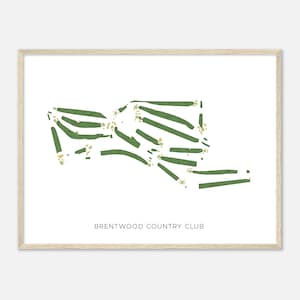 Brentwood Country Club, New York - Moderne Aquarell Landkarte | Golfer Geschenk, Golf Wandkunst, Golf Poster Druck, Platz Layout